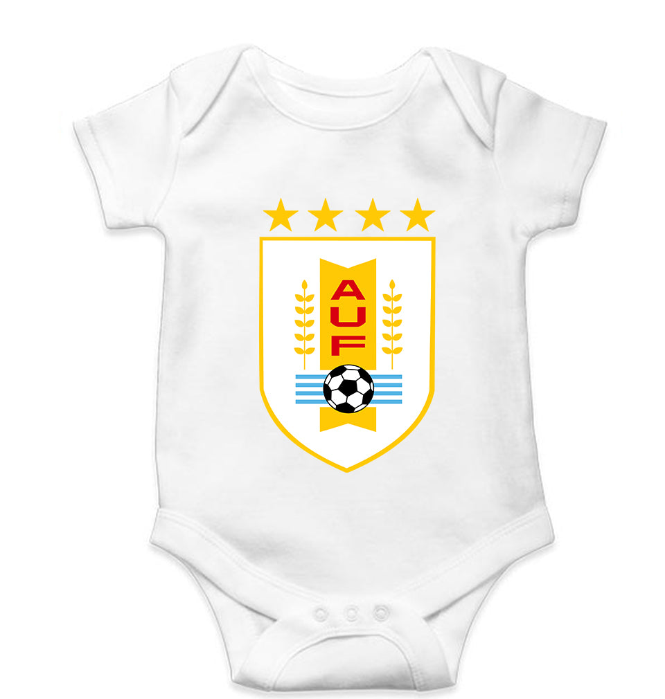 Uruguay Football Kids Romper For Baby Boy/Girl-0-5 Months(18 Inches)-White-Ektarfa.online