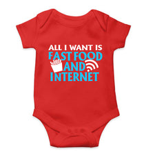 Load image into Gallery viewer, Fast Food and Internet Kids Romper For Baby Boy/Girl-RED-Ektarfa.online
