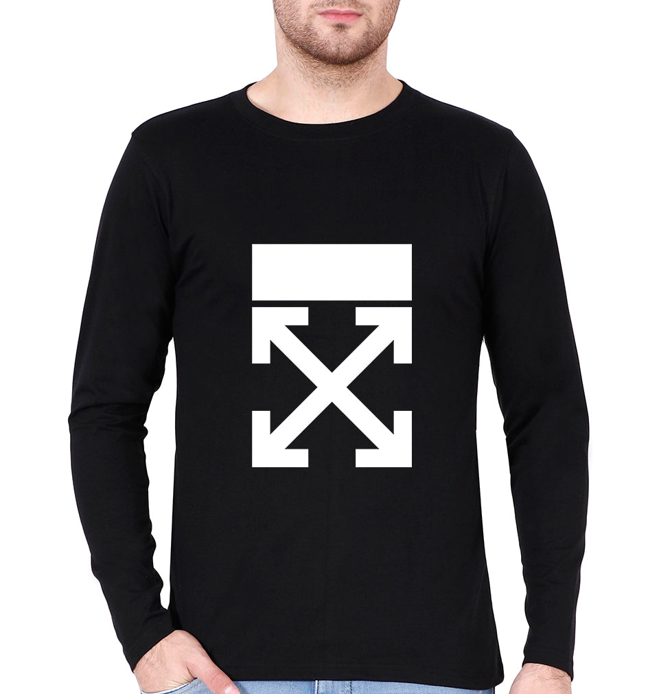 Off-white Full Sleeves T-Shirt for Men-Black-Ektarfa.online