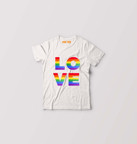 Love Pride Kids T-Shirt for Boy/Girl-White-Ektarfa.online