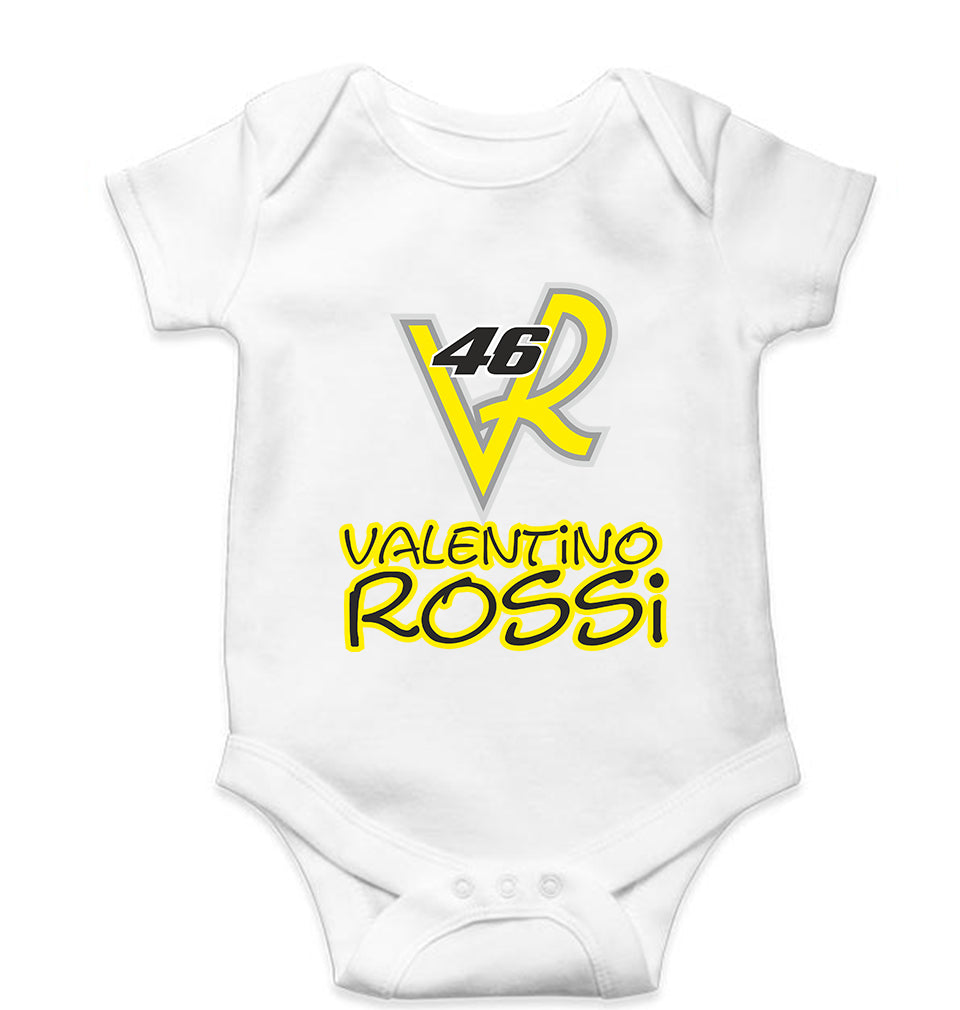 Valentino Rossi(VR 46) Kids Romper For Baby Boy/Girl-0-5 Months(18 Inches)-White-Ektarfa.online