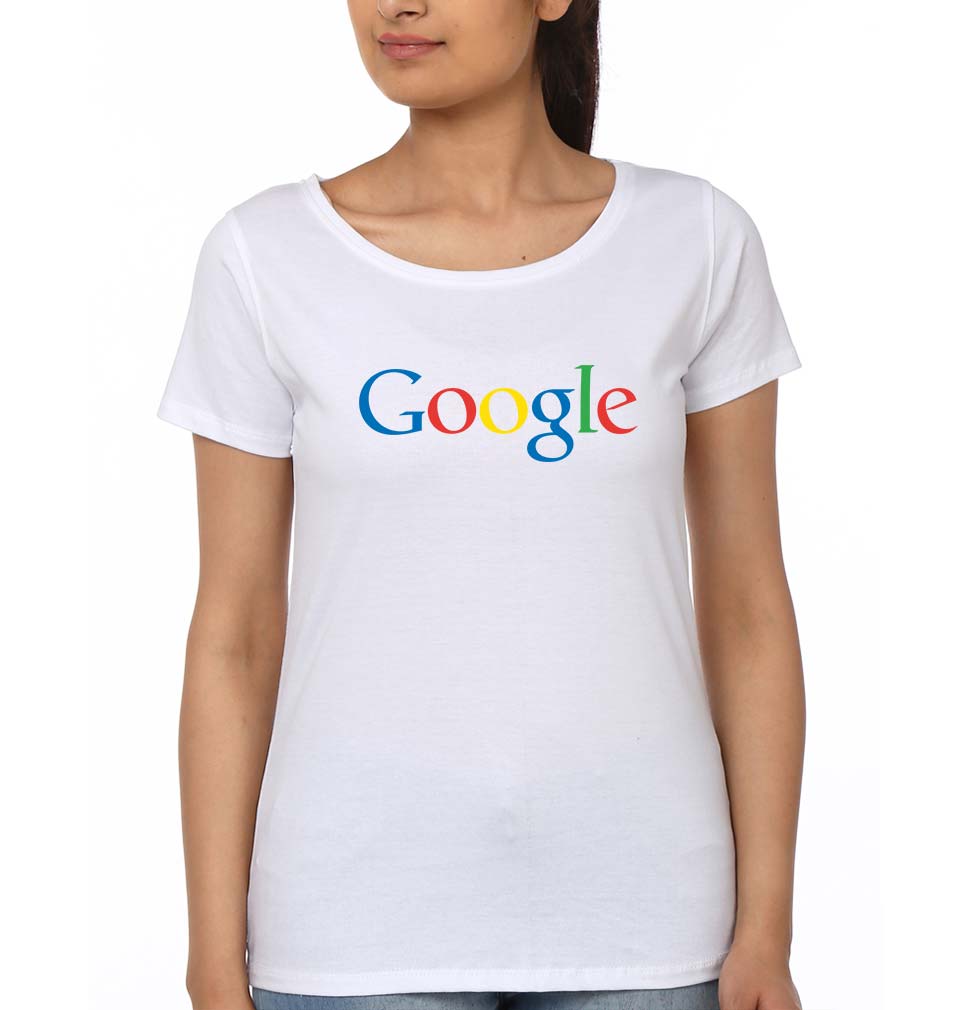 Google T-Shirt for Women-XS(32 Inches)-White-Ektarfa.online