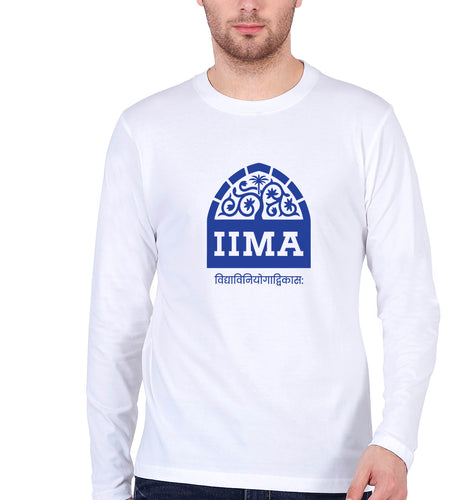 IIMA Ahmedabad Full Sleeves T-Shirt for Men-White-Ektarfa.online