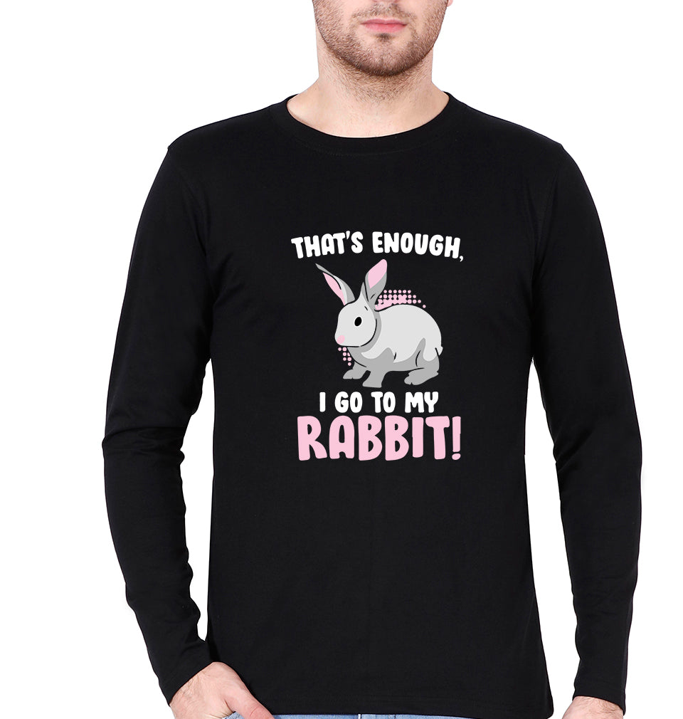 Rabbit Bunny Full Sleeves T-Shirt for Men-Black-Ektarfa.online