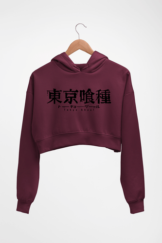 Tokyo Ghoul Crop HOODIE FOR WOMEN-Maroon-Ektarfa.online