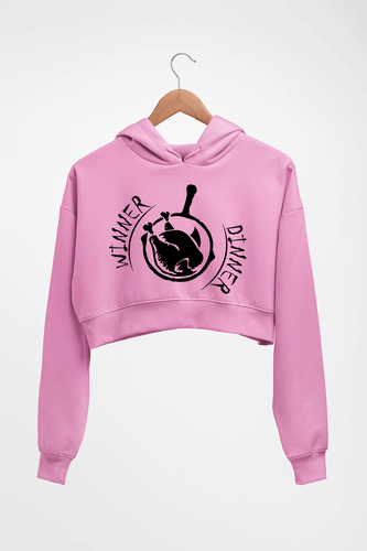 PUBG winner dinner Crop HOODIE FOR WOMEN-Light Baby Pink-Ektarfa.online