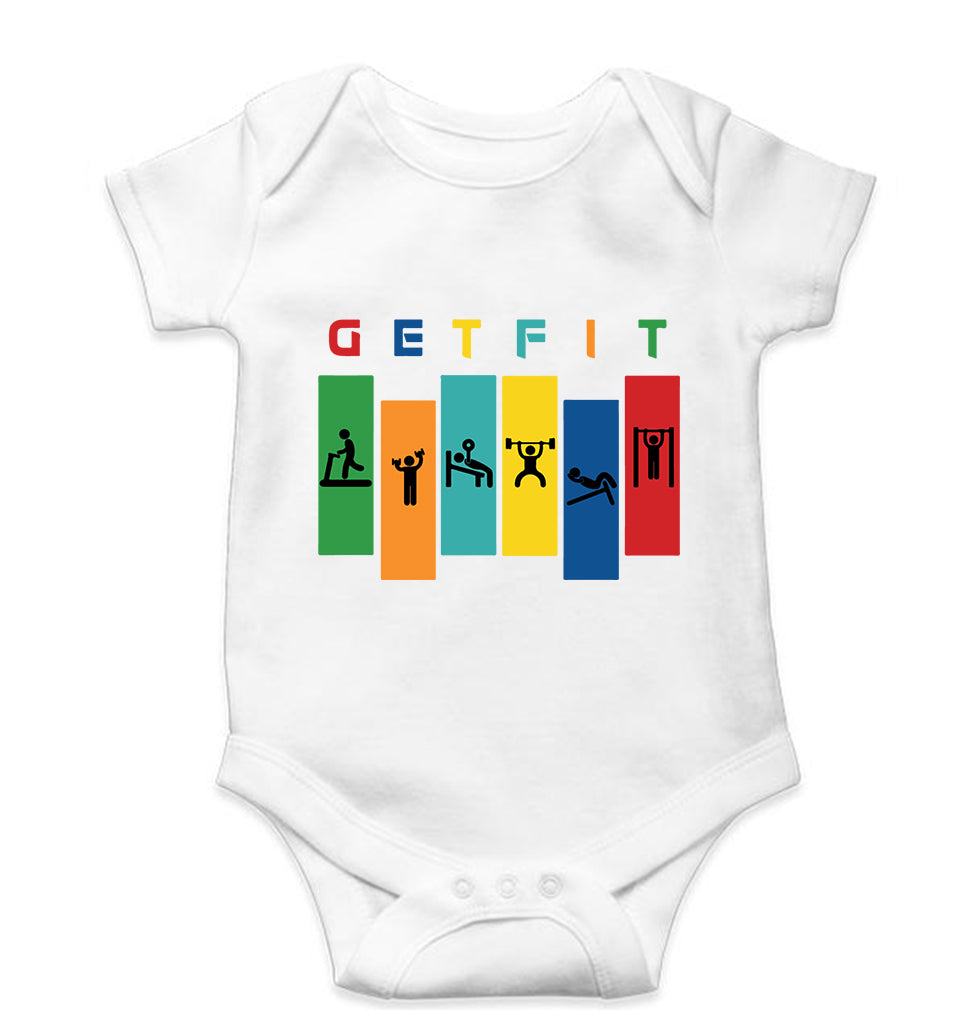 Gym Kids Romper For Baby Boy/Girl-White-Ektarfa.online