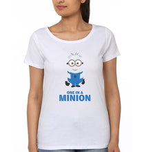 Load image into Gallery viewer, Minion T-Shirt for Women-XS(32 Inches)-White-Ektarfa.online
