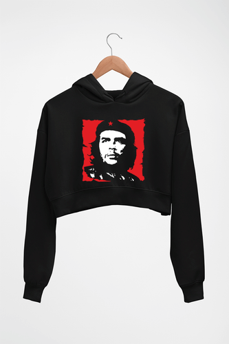 Che Guevara Crop HOODIE FOR WOMEN-Black-Ektarfa.online