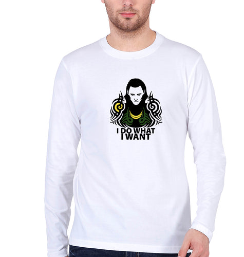 Loki Full Sleeves T-Shirt for Men-White-Ektarfa.online