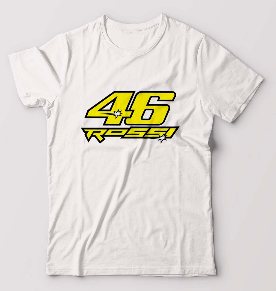 Valentino Rossi(VR 46) T-Shirt for Men-S(38 Inches)-White-Ektarfa.online