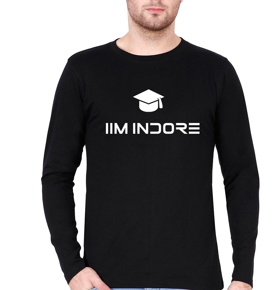 IIM I Indore Full Sleeves T-Shirt for Men-S(38 Inches)-Black-Ektarfa.online