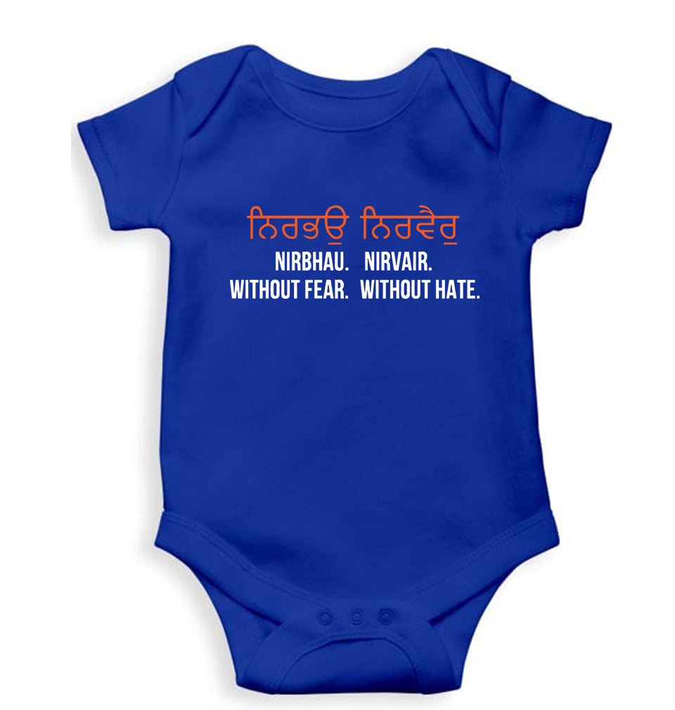 Nirbhau Nirvair Kids Romper For Baby Boy/Girl-0-5 Months(18 Inches)-Royal Blue-Ektarfa.online