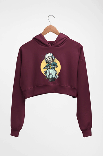 Skull Crop HOODIE FOR WOMEN-Maroon-Ektarfa.online