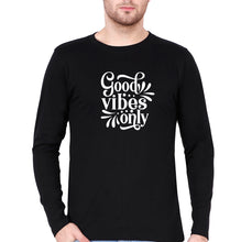 Load image into Gallery viewer, Good Vibes Only Full Sleeves T-Shirt for Men-Black-Ektarfa.online
