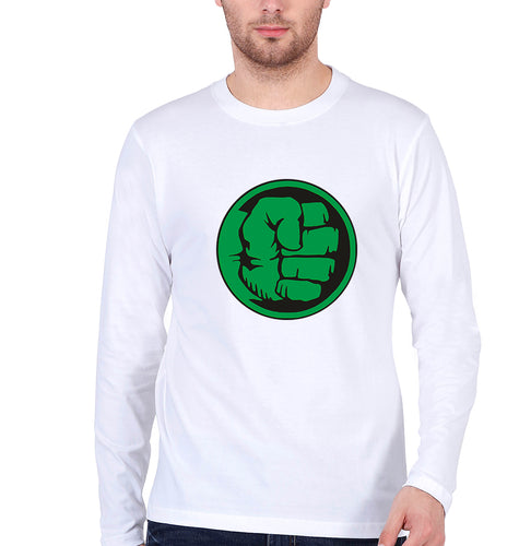 Hulk Full Sleeves T-Shirt for Men-White-Ektarfa.online