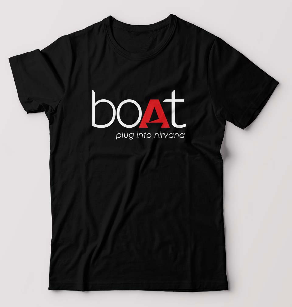 Boat T-Shirt for Men-S(38 Inches)-Black-Ektarfa.online