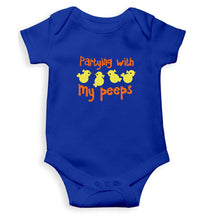 Load image into Gallery viewer, Partying With My Peeps Kids Romper For Baby Boy/Girl-0-5 Months(18 Inches)-Royal Blue-Ektarfa.online
