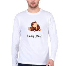 Load image into Gallery viewer, Monkey Lazy Day Full Sleeves T-Shirt for Men-White-Ektarfa.online
