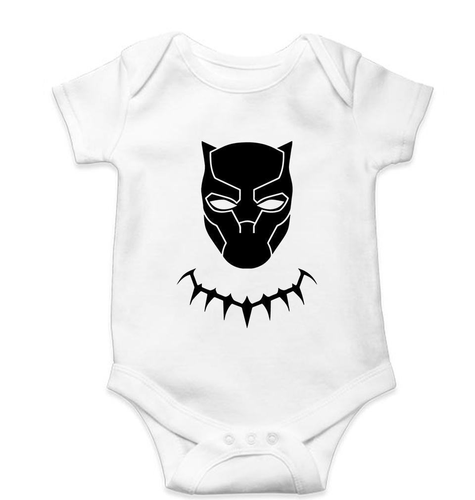 Black Panther Superhero Kids Romper For Baby Boy/Girl-0-5 Months(18 Inches)-White-Ektarfa.online