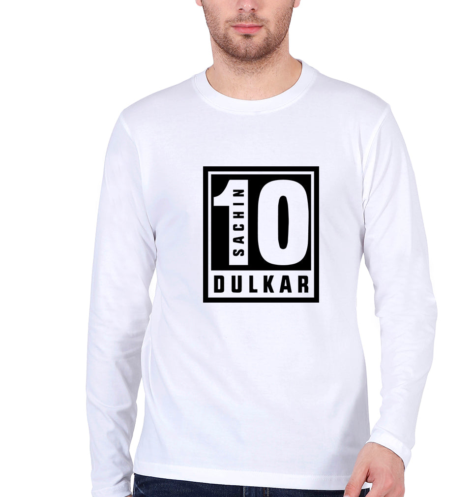 Sachin Tendulkar Full Sleeves T-Shirt for Men-White-Ektarfa.online