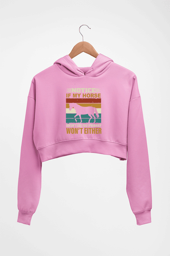 Horse Crop HOODIE FOR WOMEN-Light Baby Pink-Ektarfa.online