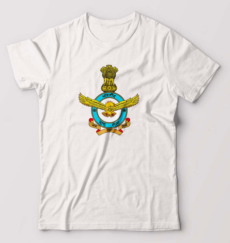 Indian Air Force Army T-Shirt for Men-S(38 Inches)-White-Ektarfa.online