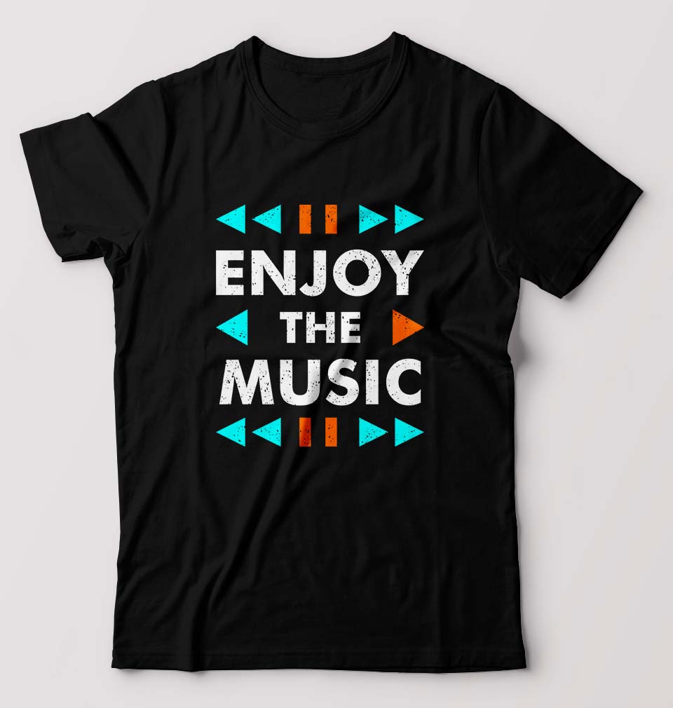 Music T-Shirt for Men-S(38 Inches)-Black-Ektarfa.online