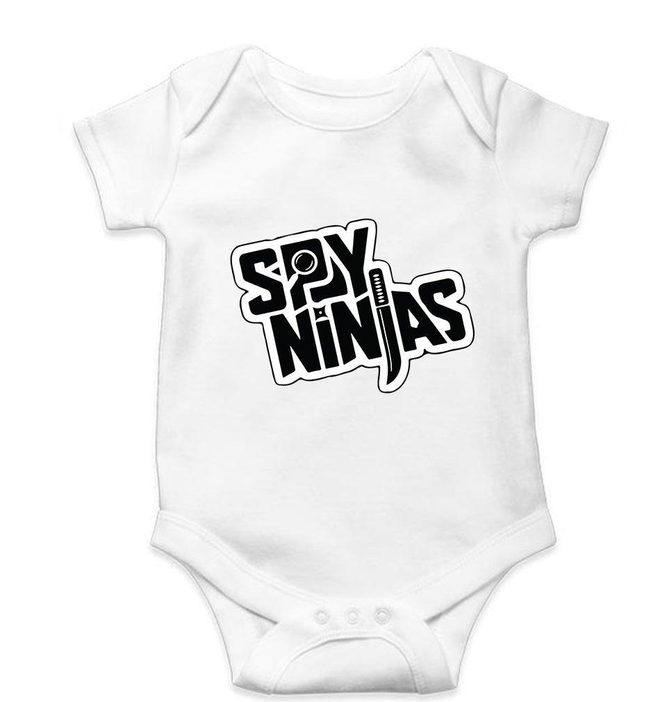 Spy Ninja Kids Romper For Baby Boy/Girl-0-5 Months(18 Inches)-White-Ektarfa.online