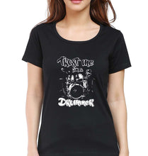 Load image into Gallery viewer, Drummer T-Shirt for Women-Black-Ektarfa.online
