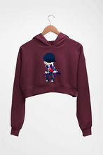 Load image into Gallery viewer, Edgar Brawl Starts Crop HOODIE FOR WOMEN-Maroon-Ektarfa.online
