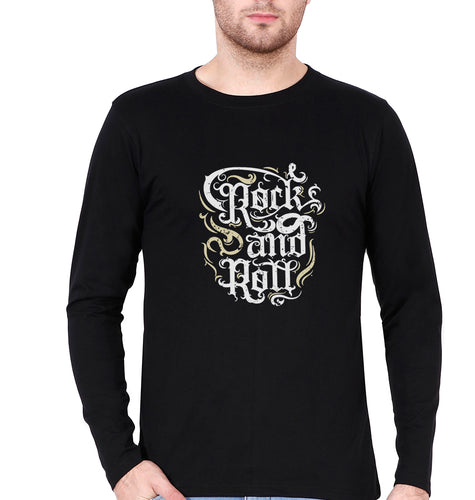 Rock and Roll Full Sleeves T-Shirt for Men-Black-Ektarfa.online