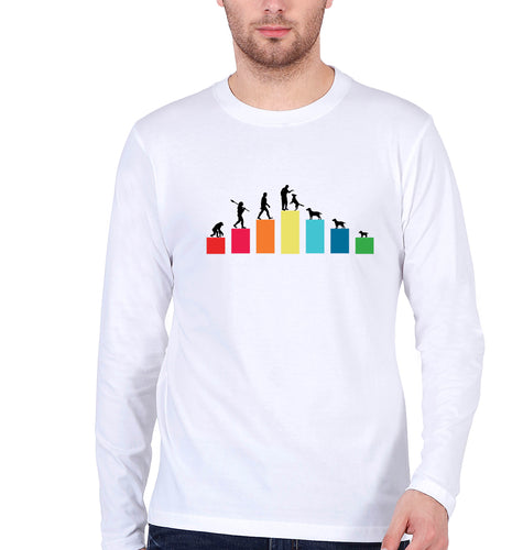Dog Evolution Full Sleeves T-Shirt for Men-White-Ektarfa.online