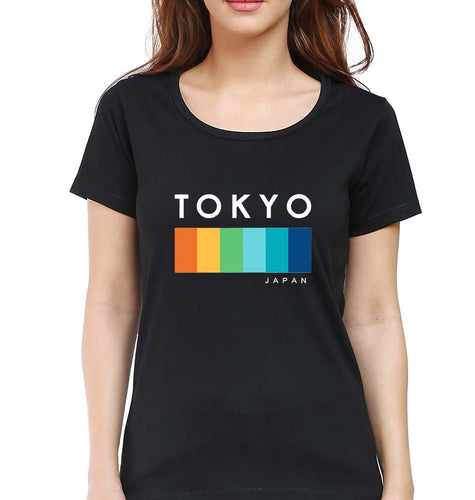 Tokyo Japan T-Shirt for Women-Black-Ektarfa.online
