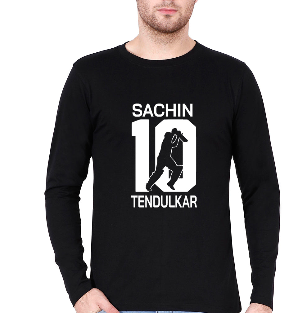 Sachin Tendulkar Full Sleeves T-Shirt for Men-Black-Ektarfa.online