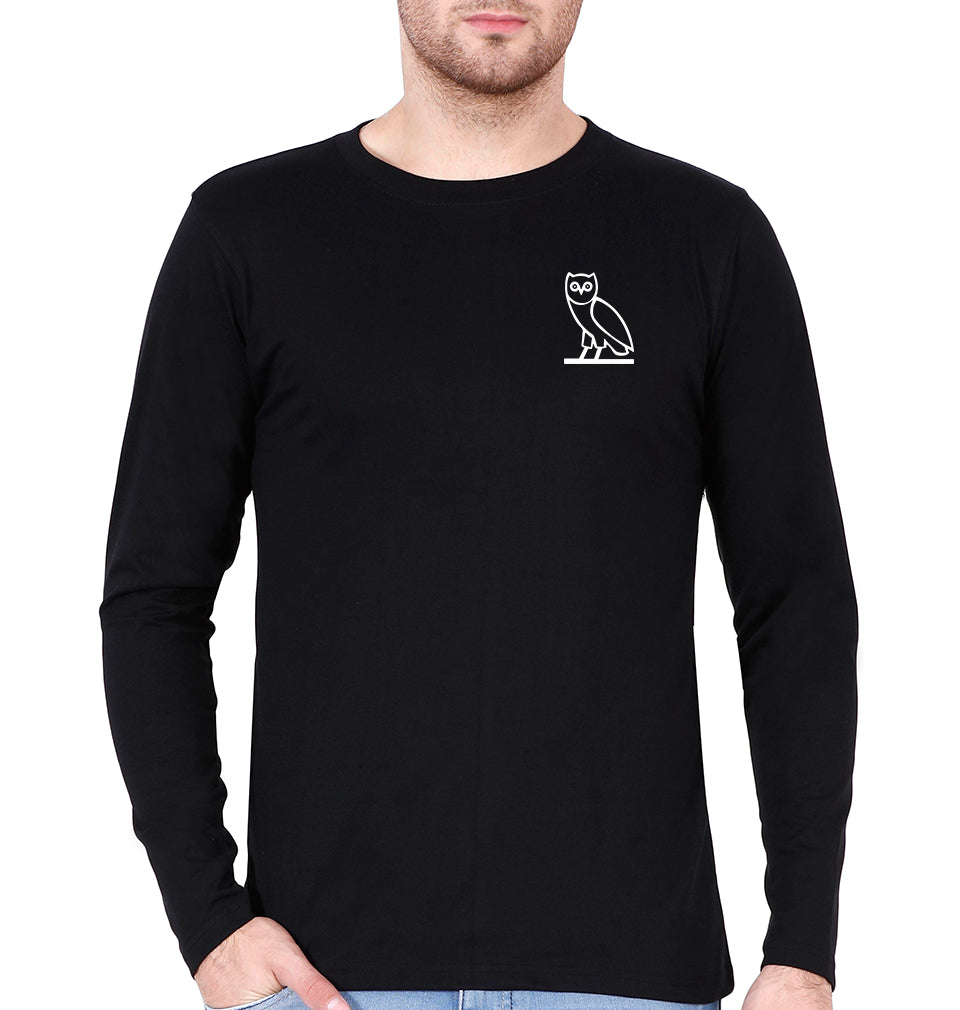 OVO Logo Full Sleeves T-Shirt for Men-Black-Ektarfa.online