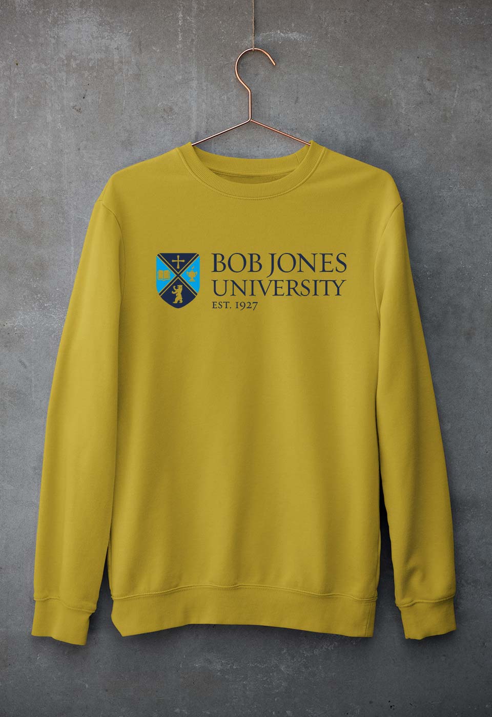 Bob Jones University Unisex Sweatshirt for Men/Women-Mustard Yellow-Ektarfa.online