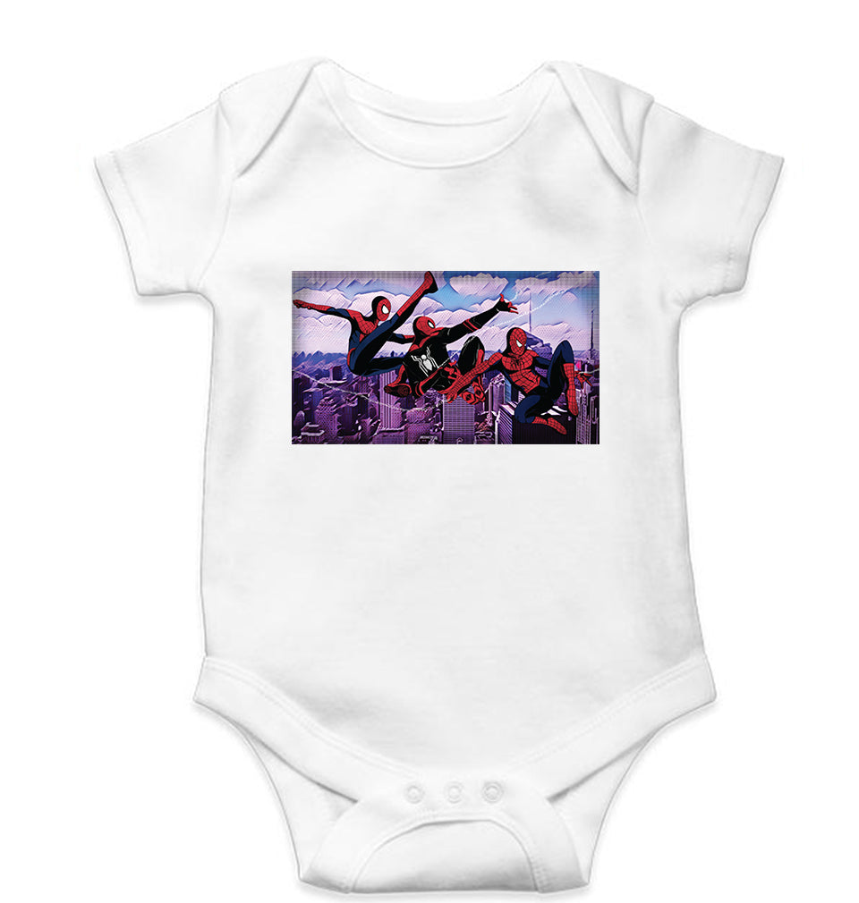 Spiderman Superhero Kids Romper For Baby Boy/Girl-0-5 Months(18 Inches)-White-Ektarfa.online