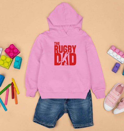 Rugby Dad Kids Hoodie for Boy/Girl-Light Baby Pink-Ektarfa.online