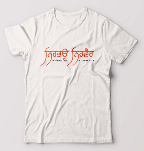 Nirbhau Nirvair T-Shirt for Men-White-Ektarfa.online