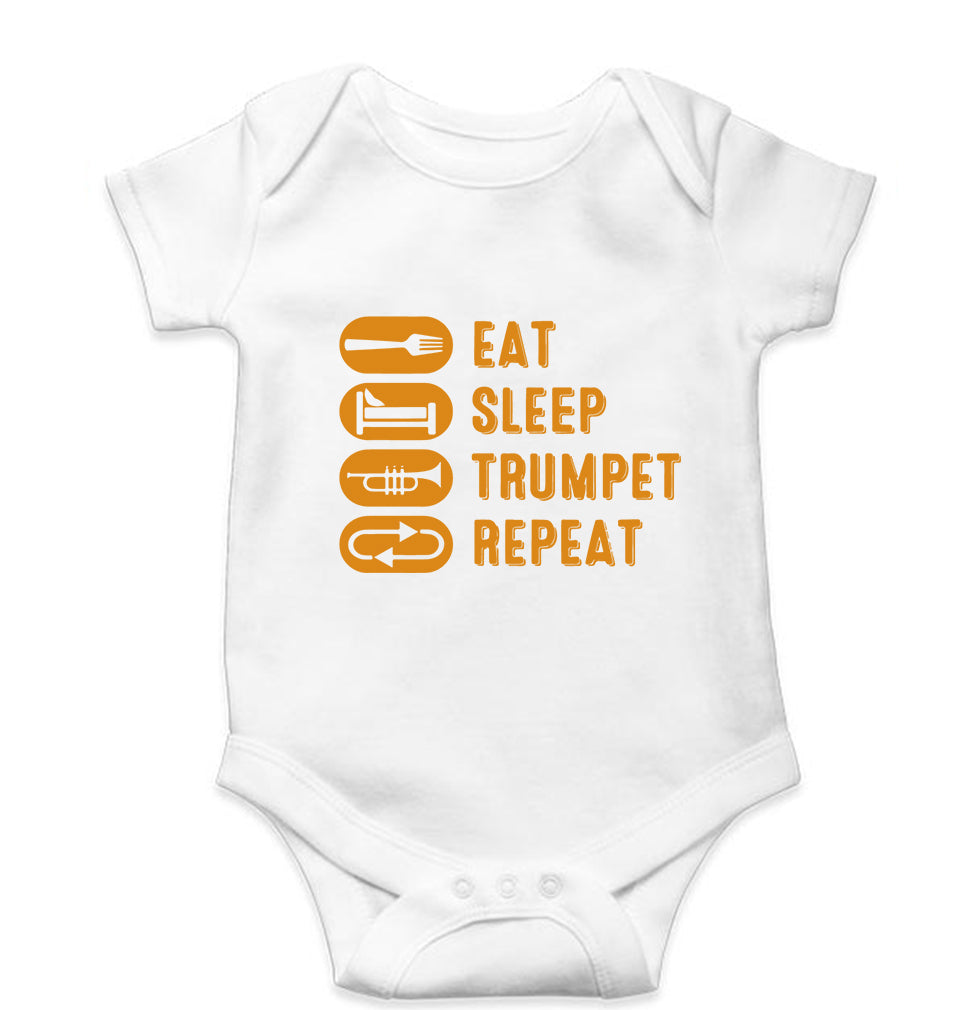 Trumpet Kids Romper For Baby Boy/Girl-0-5 Months(18 Inches)-White-Ektarfa.online