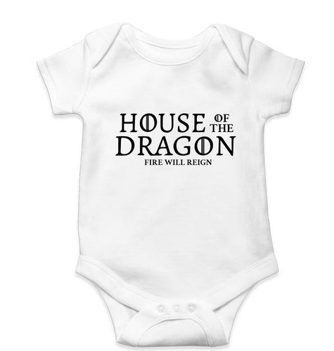 House of the Dragon (GOT) Kids Romper For Baby Boy/Girl-0-5 Months(18 Inches)-White-Ektarfa.online