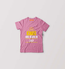 Load image into Gallery viewer, Kings Are Born In July Kids T-Shirt for Boy/Girl-Pink-Ektarfa.online
