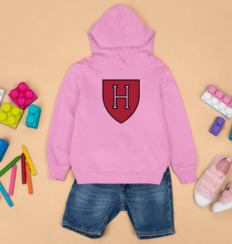 Harvard Kids Hoodie for Boy/Girl-Light Baby Pink-Ektarfa.online