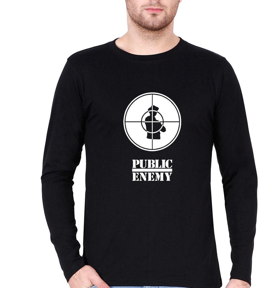 Public Enemy Full Sleeves T-Shirt for Men-Black-Ektarfa.online