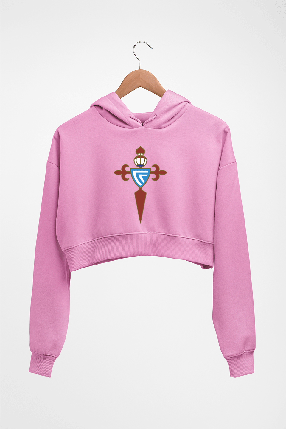 Celta Vigo Crop HOODIE FOR WOMEN-Light Baby Pink-Ektarfa.online