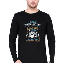 Load image into Gallery viewer, Drummer Full Sleeves T-Shirt for Men-Black-Ektarfa.online
