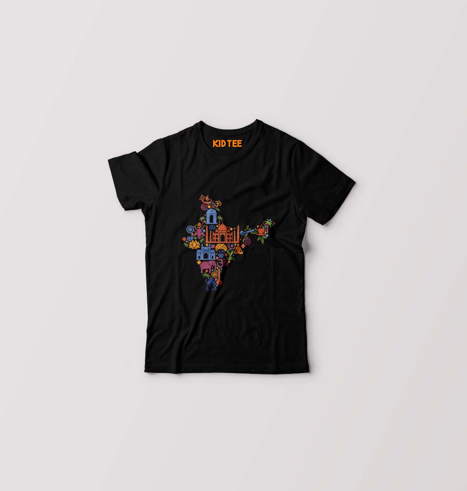 India Kids T-Shirt for Boy/Girl-Black-Ektarfa.online