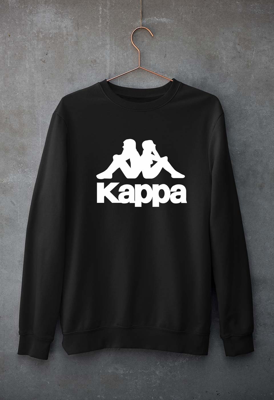 Kappa Unisex Sweatshirt for Men/Women-Black-Ektarfa.online