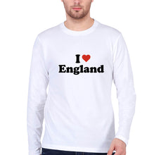 Load image into Gallery viewer, I Love England Full Sleeves T-Shirt for Men-White-Ektarfa.online
